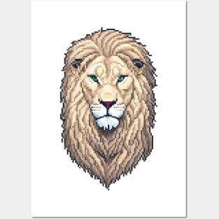 Head animal pixel art Posters and Art